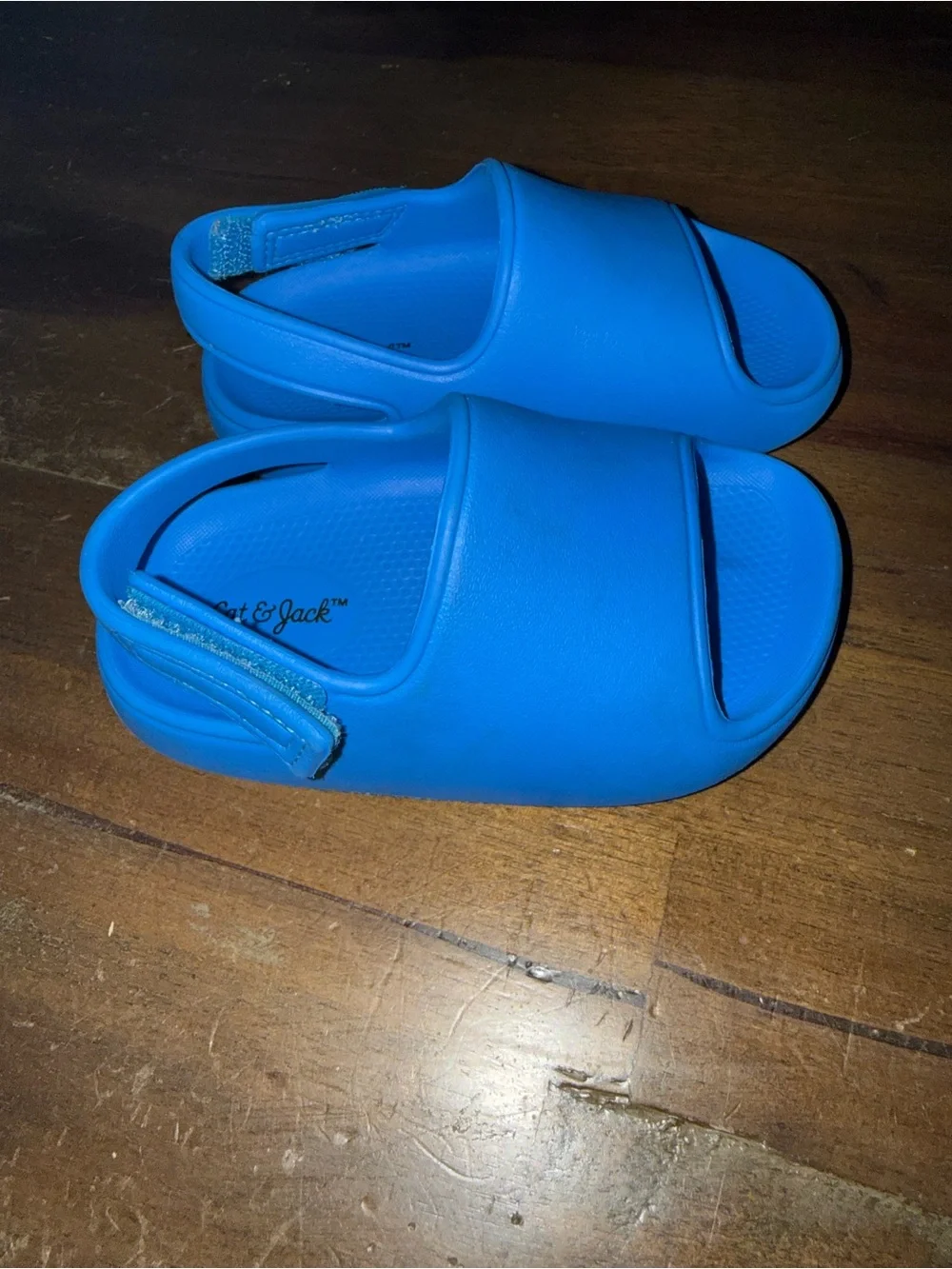 Cat & Jack Kids Bright Blue Slip-On Sandals with Back Strap